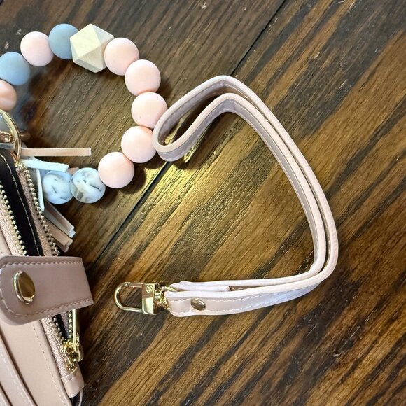Light Pink Small Wristlet Silicone Beaded Bracelet or Strap - Picture 5 of 5